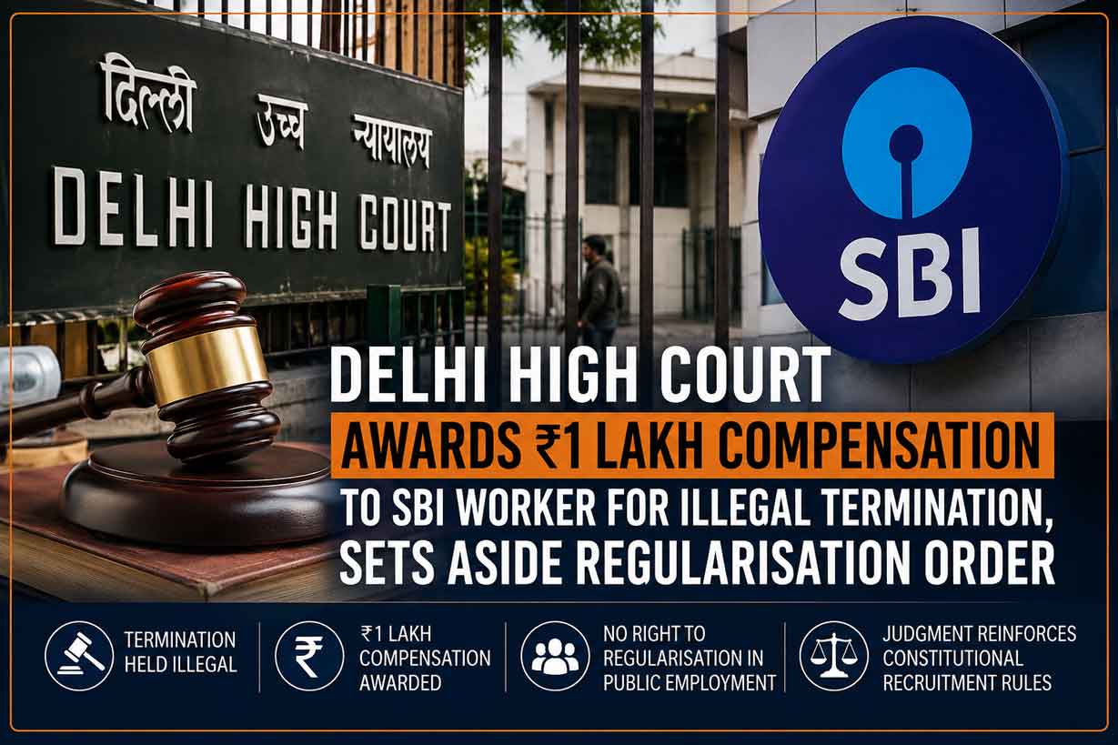 SBI Must Pay ₹1 Lakh for Illegal Termination, Says Delhi High Court; Regularisation Order Quashed